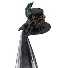Steampunk Mini Top Gears Chain Feather Bowknot