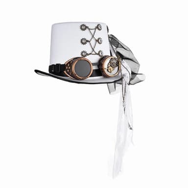 Steampunk Top Hat Goggles White Color - image 2