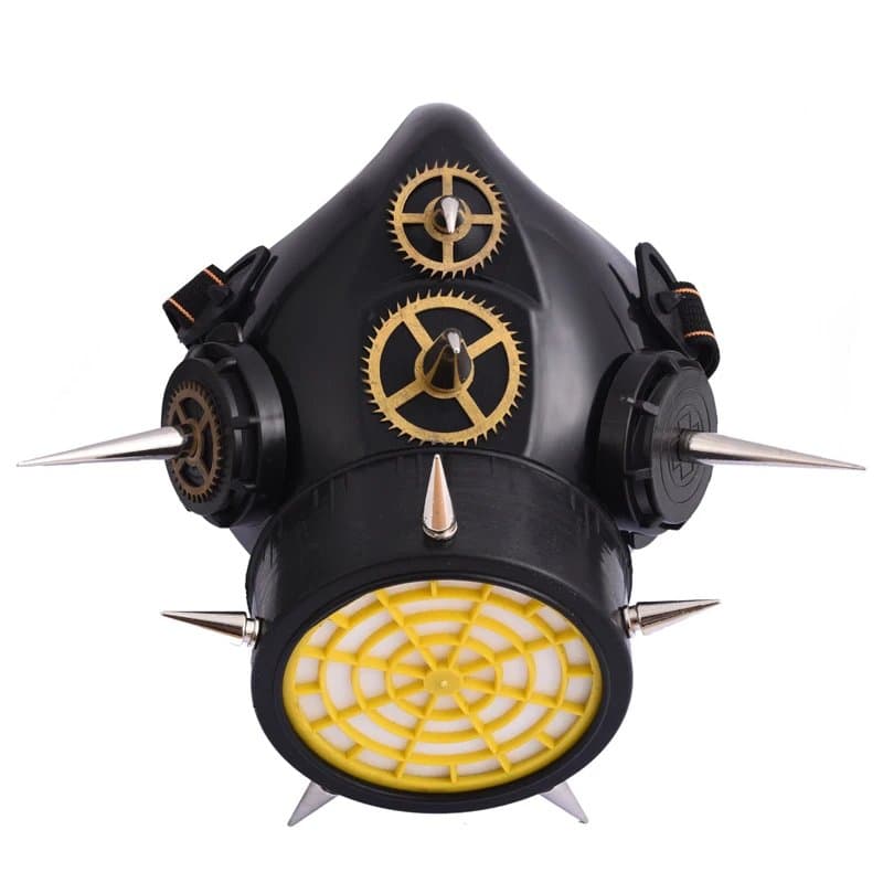 Steampunk Rivets Gas Mask Cyber Respirator 1 Canister 1 Valve