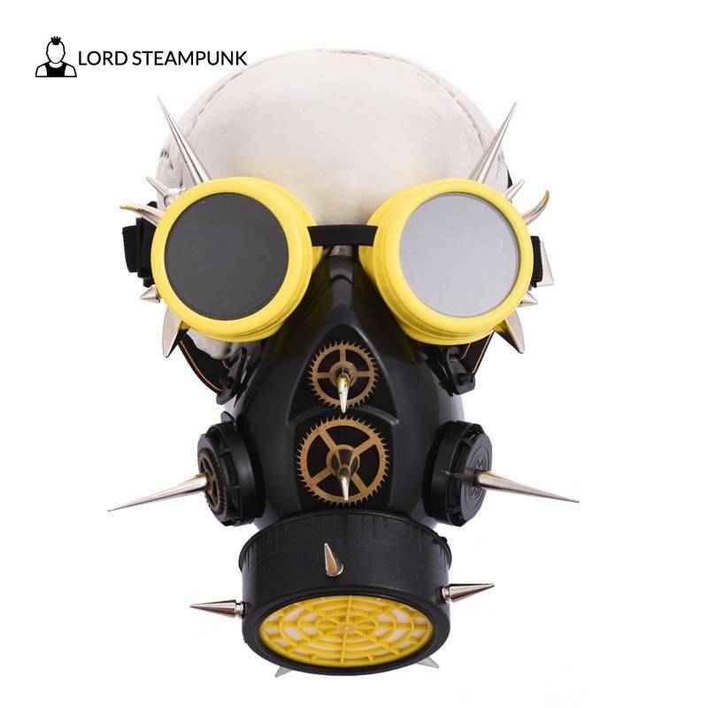 Cyberpunk Burning Man Rivets Goggles Spike Gas Mask Lord Steampunk 5837