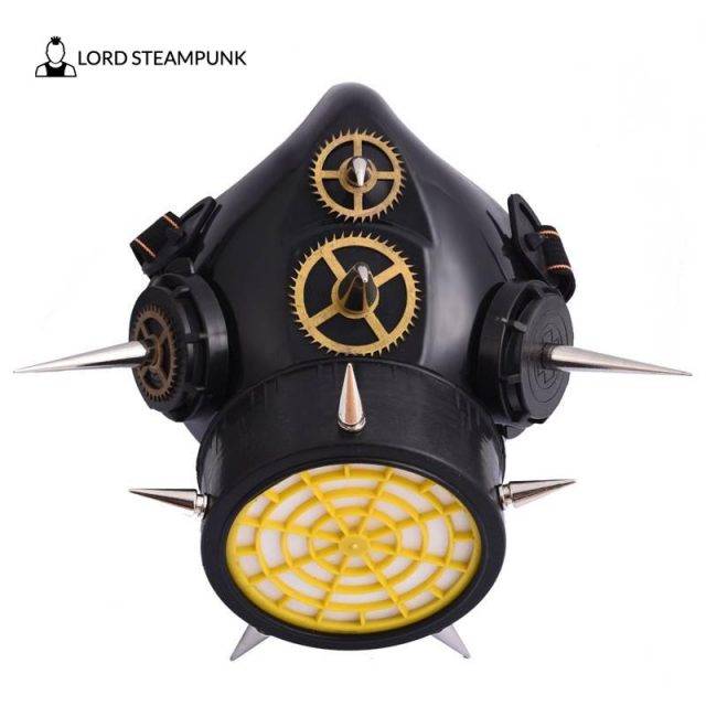 Cyberpunk Rivet Gas Mask Respirator 1 Canister Lord Steampunk 4275