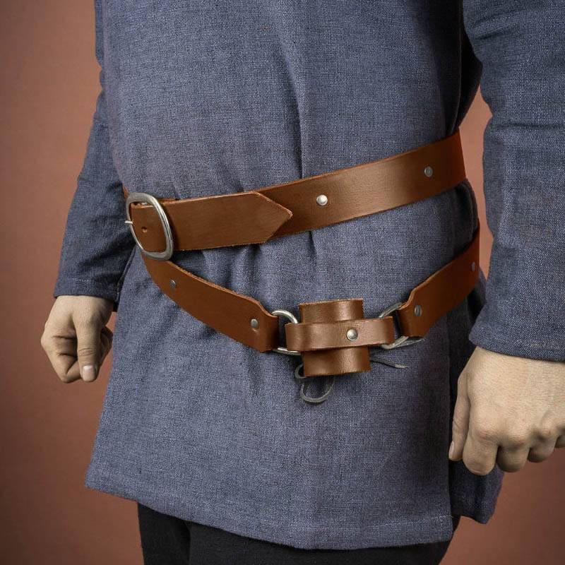 Steampunk Medieval Double Wrap Leather Weapon Belt | Lord Steampunk