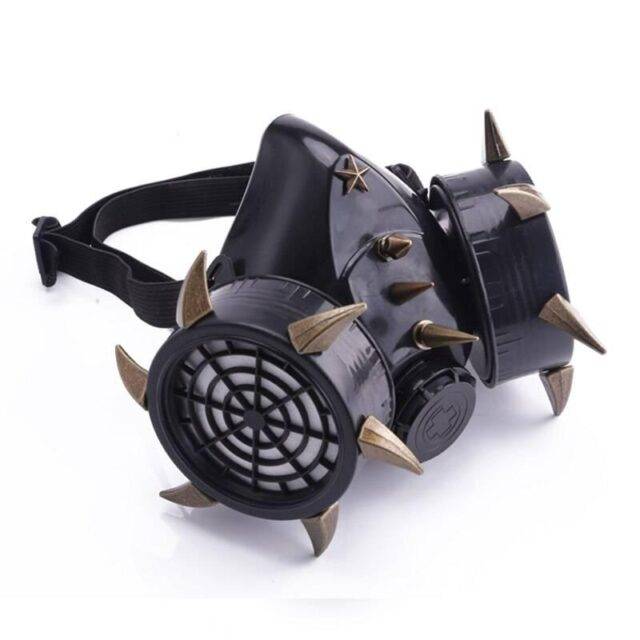 Metal Rivets Cyber Punk Mask Respirator Lord Steampunk 0013