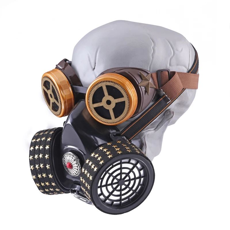 Cosplay Accessories Steampunk Masks With Brown Goggles Popular Fashion Stage Props Halloween Mask With Respirator Cosplay Accessories Steampunk Masks With Brown Goggles Popular Fashion Stage Props Halloween Mask With Respirator