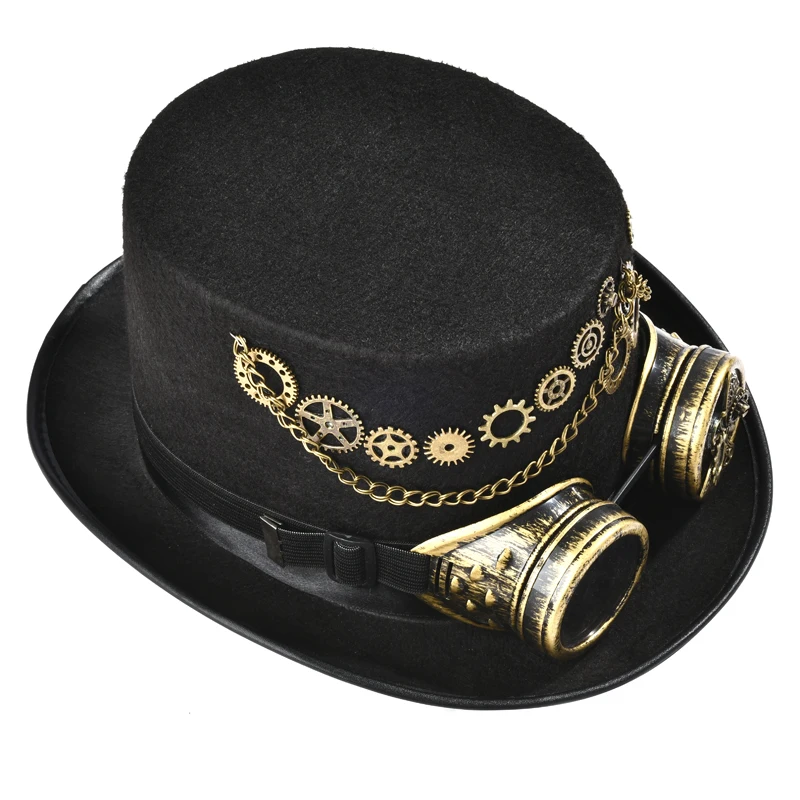 DIY Fedora Hat Steampunk Hat For Women Steam Punk Gear Top Hat Men Millinery Goggles Chain Butterfly Cogs Handmade Hats DIY Fedora Hat Steampunk Hat For Women Steam Punk Gear Top Hat Men Millinery Goggles Chain Butterfly Cogs Handmade Hats