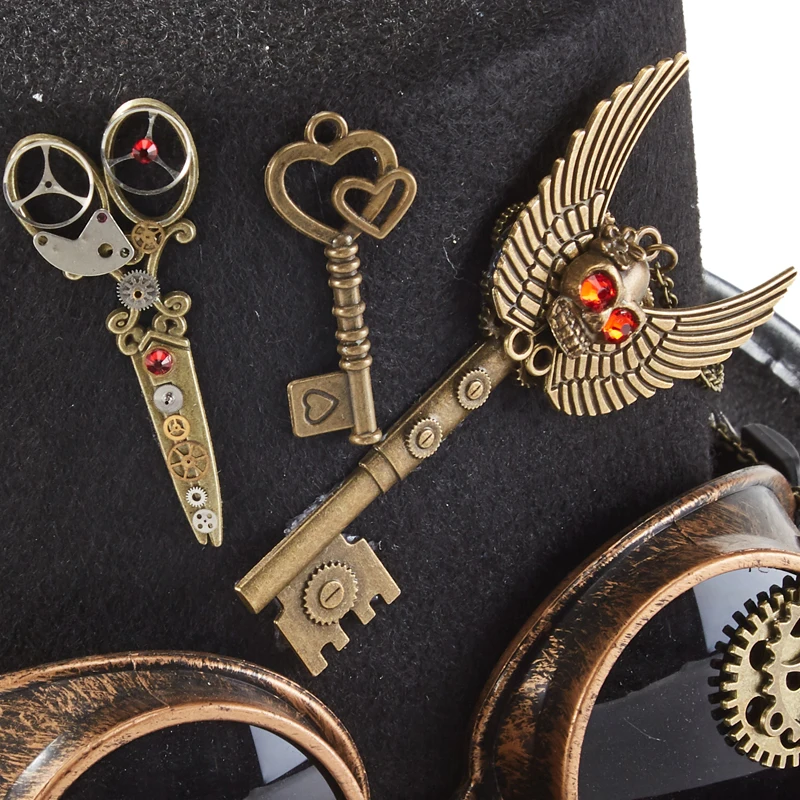 Fedora Steampunk Top Hat Gears Goggles Fedora Steampunk Top Hat Gears Goggles