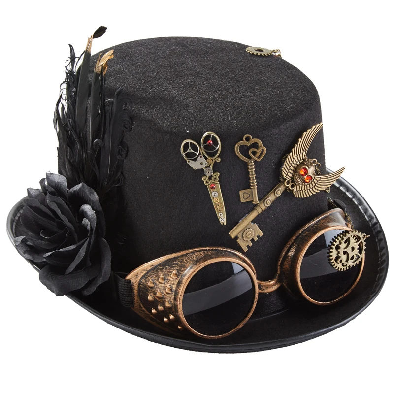 Fedora Steampunk Top Hat Gears Goggles Fedora Steampunk Top Hat Gears Goggles