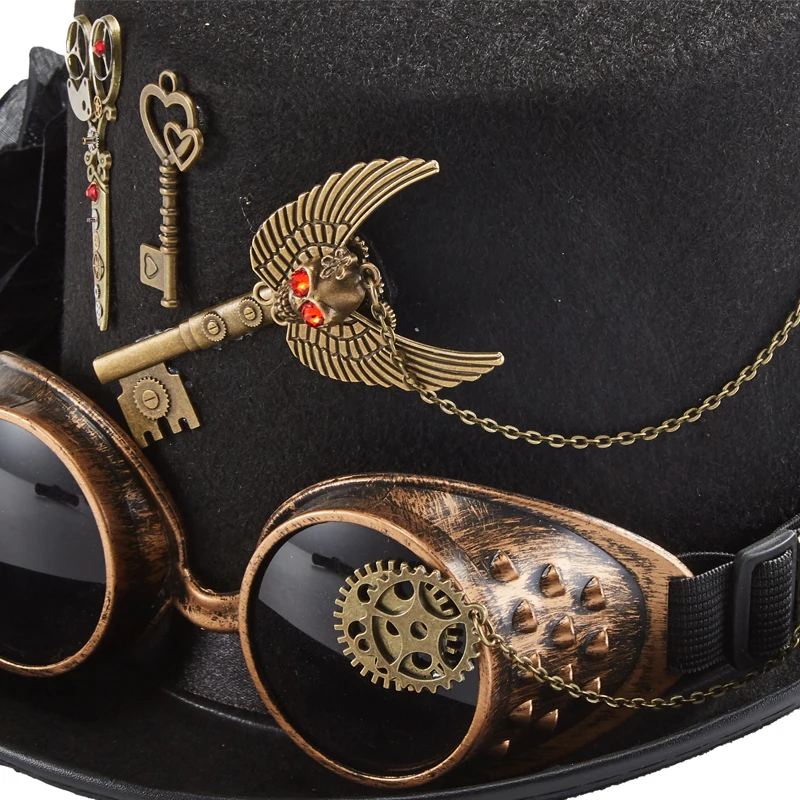 Fedora Steampunk Top Hat Gears Goggles Fedora Steampunk Top Hat Gears Goggles