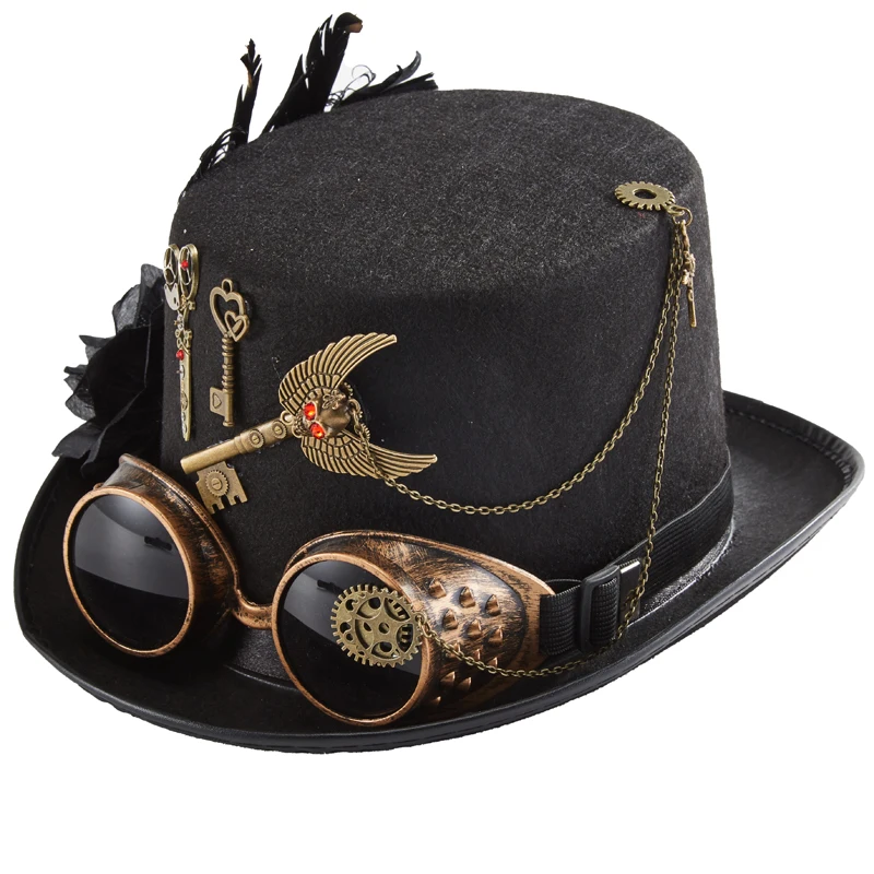 Fedora Steampunk Top Hat Gears Goggles Fedora Steampunk Top Hat Gears Goggles