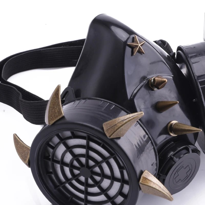 Halloween Metal Rivets Punk Masks Gothic Cosplay Respirator Retro Masks Masquerade Accessories Cosplay Gas Mask Halloween Metal Rivets Punk Masks Gothic Cosplay Respirator Retro Masks Masquerade Accessories Cosplay Gas Mask