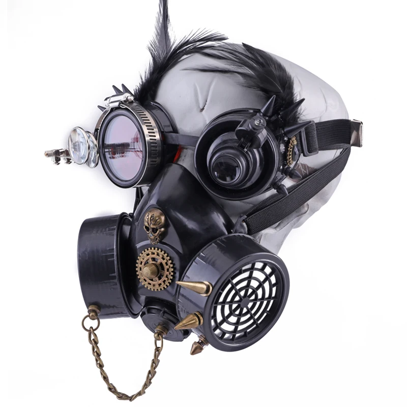 Halloween Rivets Punk Masks Goggles Gothic Cosplay Respirator Skull Mask Street Fashion Sunglasses Masquerade Party Halloween Rivets Punk Masks Goggles Gothic Cosplay Respirator Skull Mask Street Fashion Sunglasses Masquerade Party