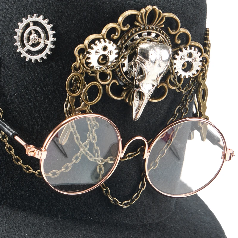 Lolita Punk Vintage Mini Top Hat Gothic Retro Glasses Gears Chain Pet Hats Decors Headwear Lolita Punk Vintage Mini Top Hat Gothic Retro Glasses Gears Chain Pet Hats Decors Headwear