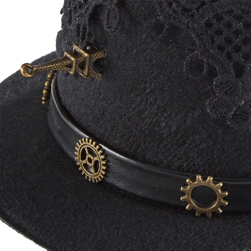 Punk Gears Mini Hat Gothic Dragon Lace Steampunk Little Top Hat Hairpin Party Halloween Christmas Porforming Prop Punk Gears Mini Hat Gothic Dragon Lace Steampunk Little Top Hat Hairpin Party Halloween Christmas Porforming Prop