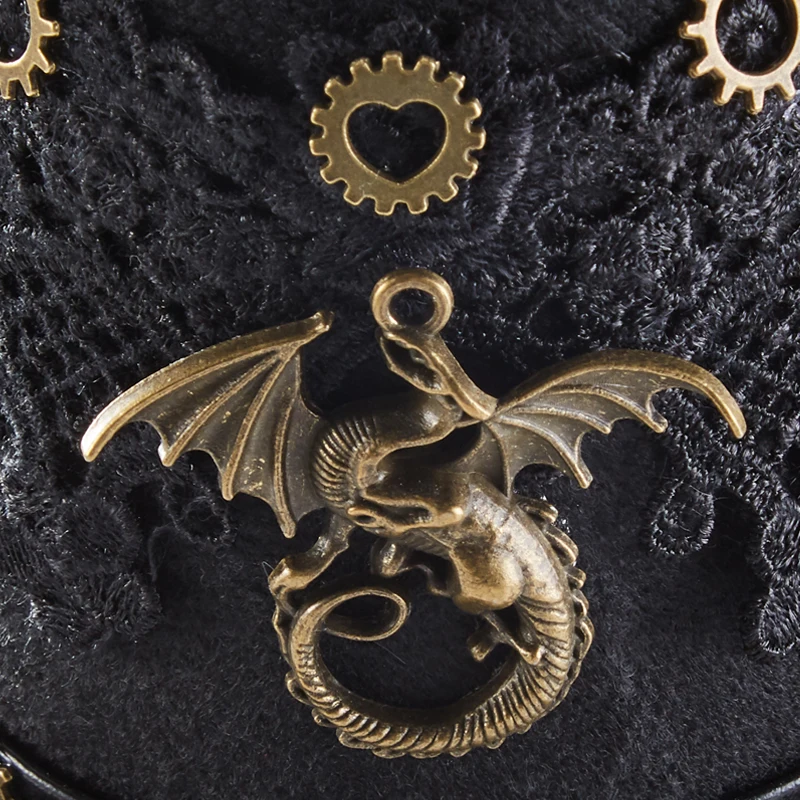 Punk Gears Mini Hat Gothic Dragon Lace Steampunk Little Top Hat Hairpin Party Halloween Christmas Porforming Prop Punk Gears Mini Hat Gothic Dragon Lace Steampunk Little Top Hat Hairpin Party Halloween Christmas Porforming Prop