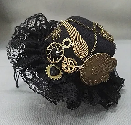 Punk Novelties Steampunk Victorian Gears Mini Top Hat Costume Hair Accessory Handmade With Steam Punk Gear Glasses Punk Novelties Steampunk Victorian Gears Mini Top Hat Costume Hair Accessory Handmade With Steam Punk Gear Glasses