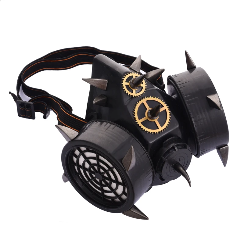Steampunk Black Devil Horns Spikes Mask Respirator Goth Cosplay Rivets Masks Party Halloween Accessories Punk Steampunk Black Devil Horns Spikes Mask Respirator Goth Cosplay Rivets Masks Party Halloween Accessories Punk