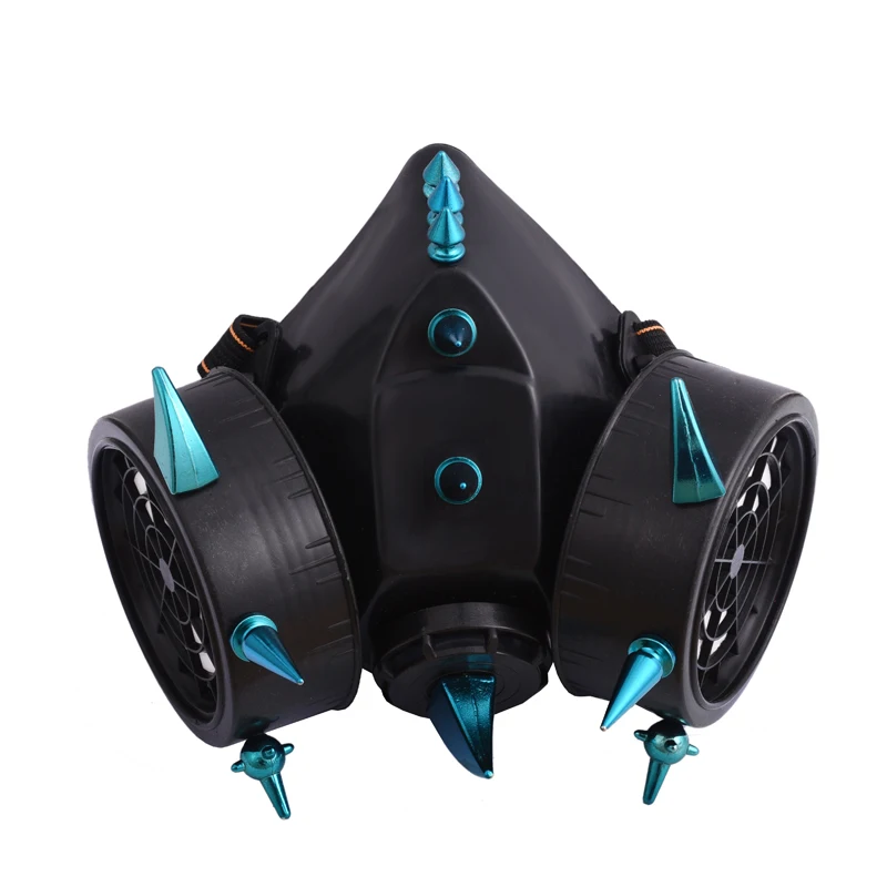 Steampunk Blue Spikes Mask Rivet Gas Respirator Steampunk Blue Spikes Mask Rivet Gas Respirator