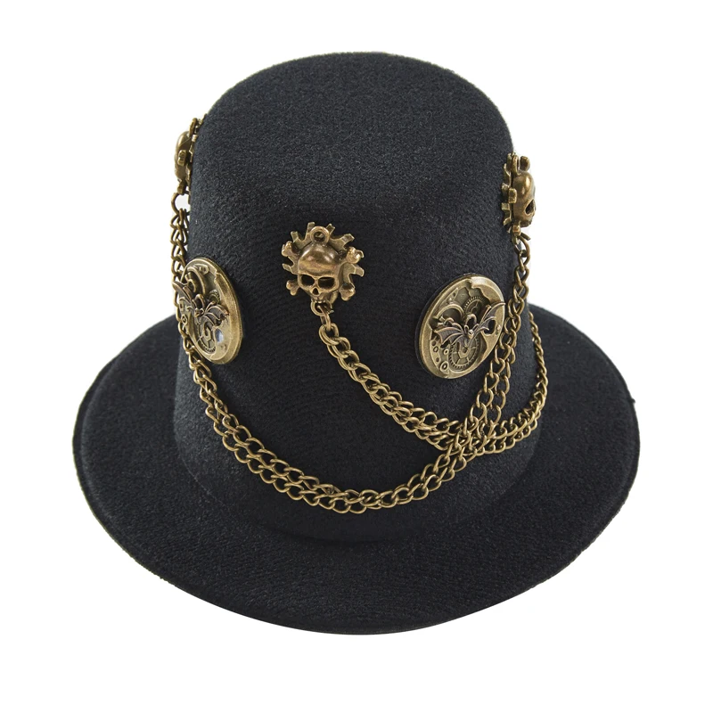 Steampunk Fascinator Gothic Retro Chain Clock Cogs Mini Top Hat Lolita Hair Clips Party Photograh Headwear Steampunk Fascinator Gothic Retro Chain Clock Cogs Mini Top Hat Lolita Hair Clips Party Photograh Headwear