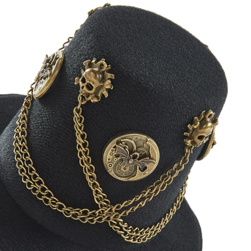 Steampunk Fascinator Gothic Retro Chain Clock Cogs Mini Top Hat Lolita Hair Clips Party Photograh Headwear Steampunk Fascinator Gothic Retro Chain Clock Cogs Mini Top Hat Lolita Hair Clips Party Photograh Headwear