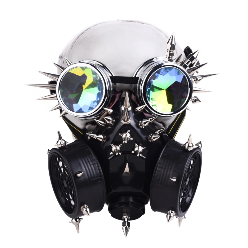 Steampunk Fully-Studed Mask with Rivet Goggles Cosplay Fancy Mask Exclusive Gothic Retro Rock Halloween Mask & Glasses Steampunk Fully-Studed Mask with Rivet Goggles Cosplay Fancy Mask Exclusive Gothic Retro Rock Halloween Mask & Glasses