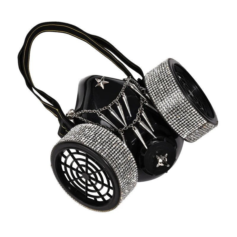 Steampunk Gas Mask Crystal Spikes Chain Respirator Steampunk Gas Mask Crystal Spikes Chain Respirator