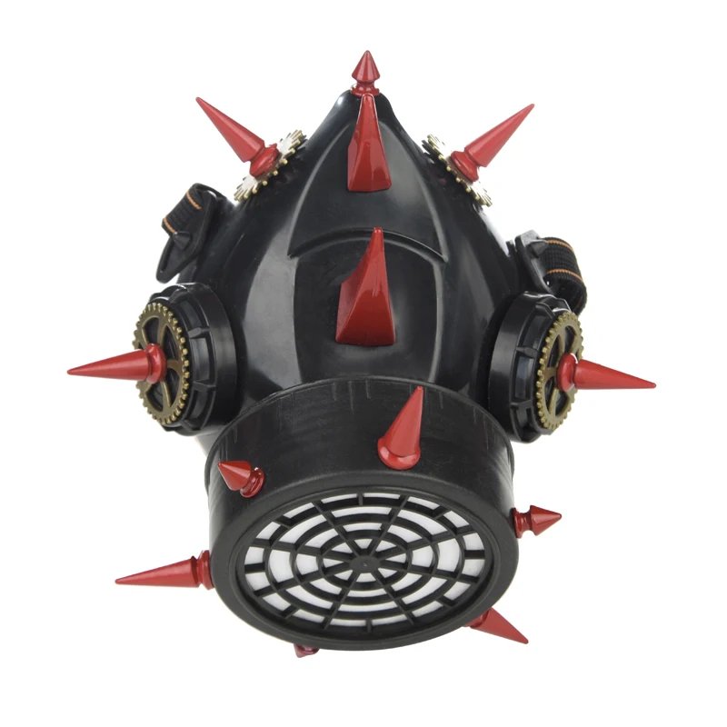 Steampunk Gas Mask Red Metal Long Claw Spikes Respirator Steampunk Gas Mask Red Metal Long Claw Spikes Respirator