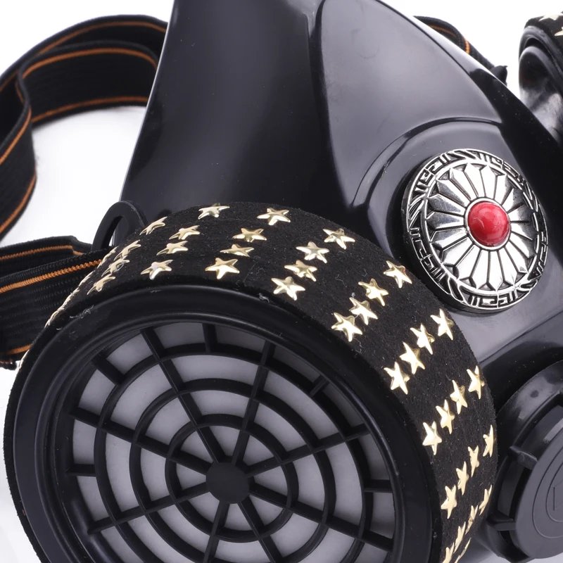 Steampunk Gas Mask Retro Respirator 2 Canisters 1 Valve Black Steampunk Gas Mask Retro Respirator 2 Canisters 1 Valve Black