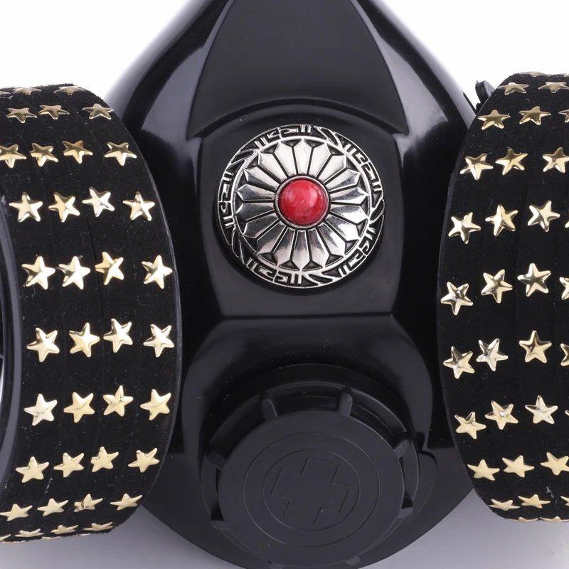 Steampunk Gas Mask Retro Respirator 2 Canisters 1 Valve Black Steampunk Gas Mask Retro Respirator 2 Canisters 1 Valve Black