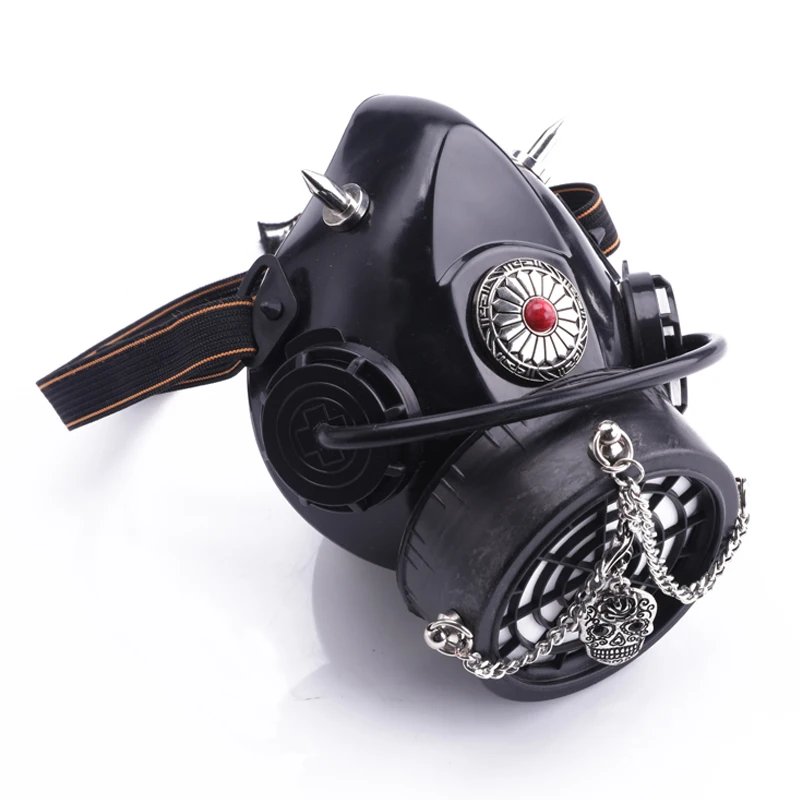 Steampunk Gas Mask With Skull 1 Canister 2 Valves Steampunk Gas Mask With Skull 1 Canister 2 Valves