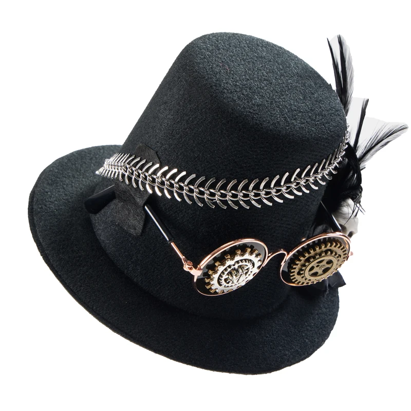 Steampunk Hair Accessories Lolita Gears Glasses Chain Feather Mini Top Hat Vintage Retro Small Hat Fascinator Steampunk Hair Accessories Lolita Gears Glasses Chain Feather Mini Top Hat Vintage Retro Small Hat Fascinator