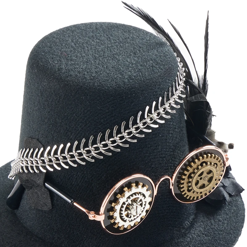 Steampunk Hair Accessories Lolita Gears Glasses Chain Feather Mini Top Hat Vintage Retro Small Hat Fascinator Steampunk Hair Accessories Lolita Gears Glasses Chain Feather Mini Top Hat Vintage Retro Small Hat Fascinator
