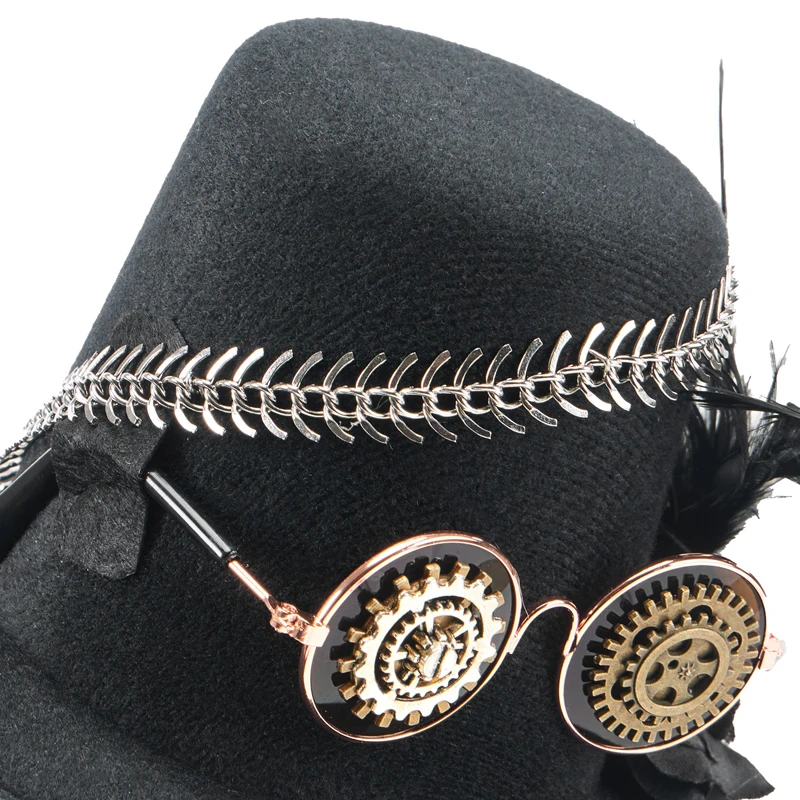 Steampunk Hair Accessories Lolita Gears Glasses Chain Feather Mini Top Hat Vintage Retro Small Hat Fascinator Steampunk Hair Accessories Lolita Gears Glasses Chain Feather Mini Top Hat Vintage Retro Small Hat Fascinator