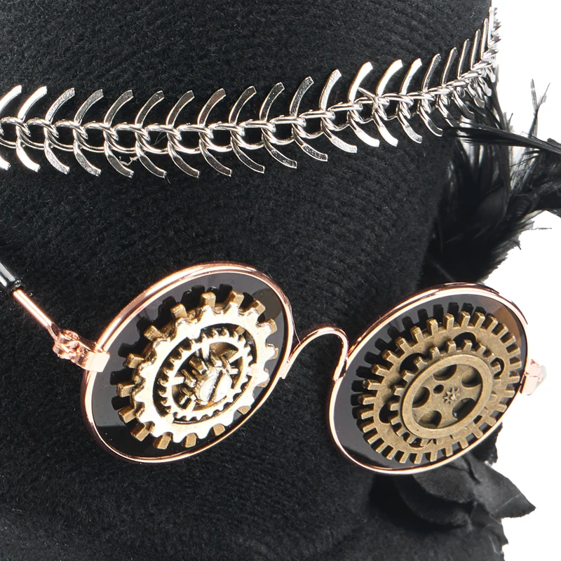 Steampunk Hair Accessories Lolita Gears Glasses Chain Feather Mini Top Hat Vintage Retro Small Hat Fascinator Steampunk Hair Accessories Lolita Gears Glasses Chain Feather Mini Top Hat Vintage Retro Small Hat Fascinator