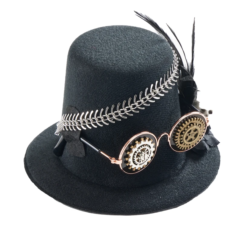 Steampunk Hair Accessories Lolita Gears Glasses Chain Feather Mini Top Hat Vintage Retro Small Hat Fascinator Steampunk Hair Accessories Lolita Gears Glasses Chain Feather Mini Top Hat Vintage Retro Small Hat Fascinator