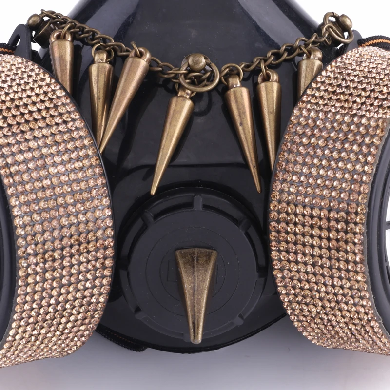 Steampunk Mask Rivet Goggles Crystal Tassels Respirator Steampunk Mask Rivet Goggles Crystal Tassels Respirator