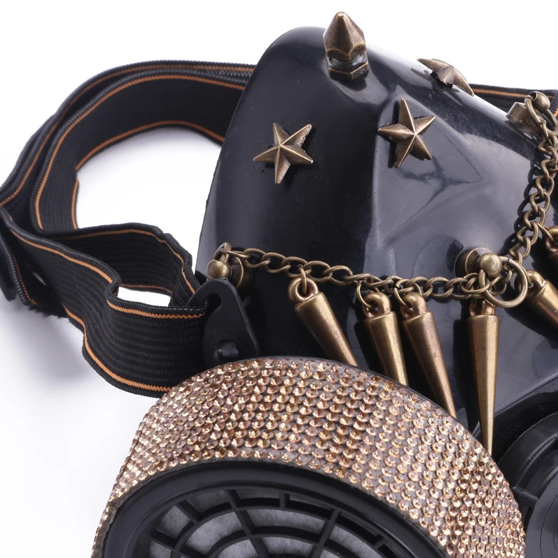 Steampunk Mask Rivet Goggles Crystal Tassels Respirator Steampunk Mask Rivet Goggles Crystal Tassels Respirator