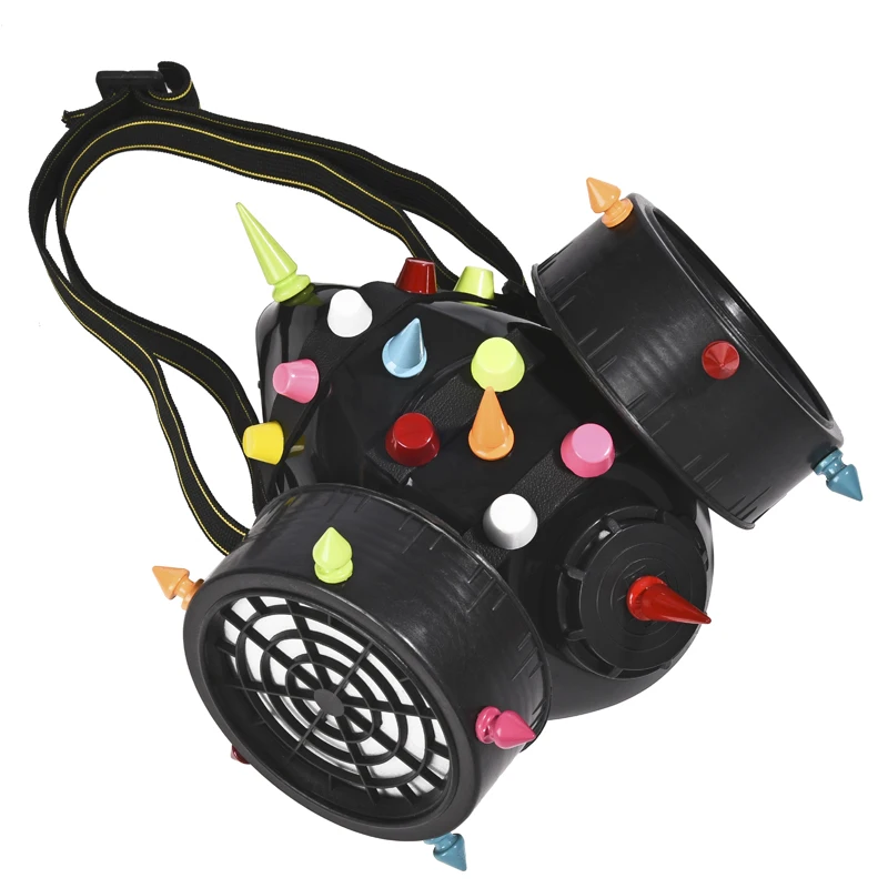 Steampunk Multi Colors Rivets Mask Punk Studs Gas Mask Halloween Costumes Rock Fancy Mask Steampunk Multi Colors Rivets Mask Punk Studs Gas Mask Halloween Costumes Rock Fancy Mask