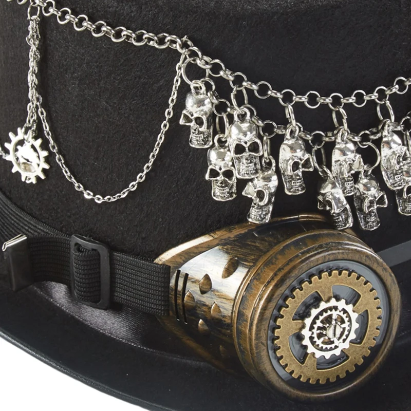 Steampunk Top Hat Black Skulls Magic Goggles Steampunk Top Hat Black Skulls Magic Goggles