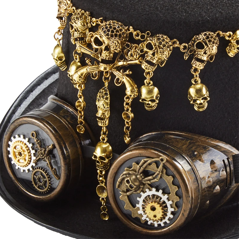 Steampunk Top Hat Retro Goggles Punk Skull Steampunk Top Hat Retro Goggles Punk Skull