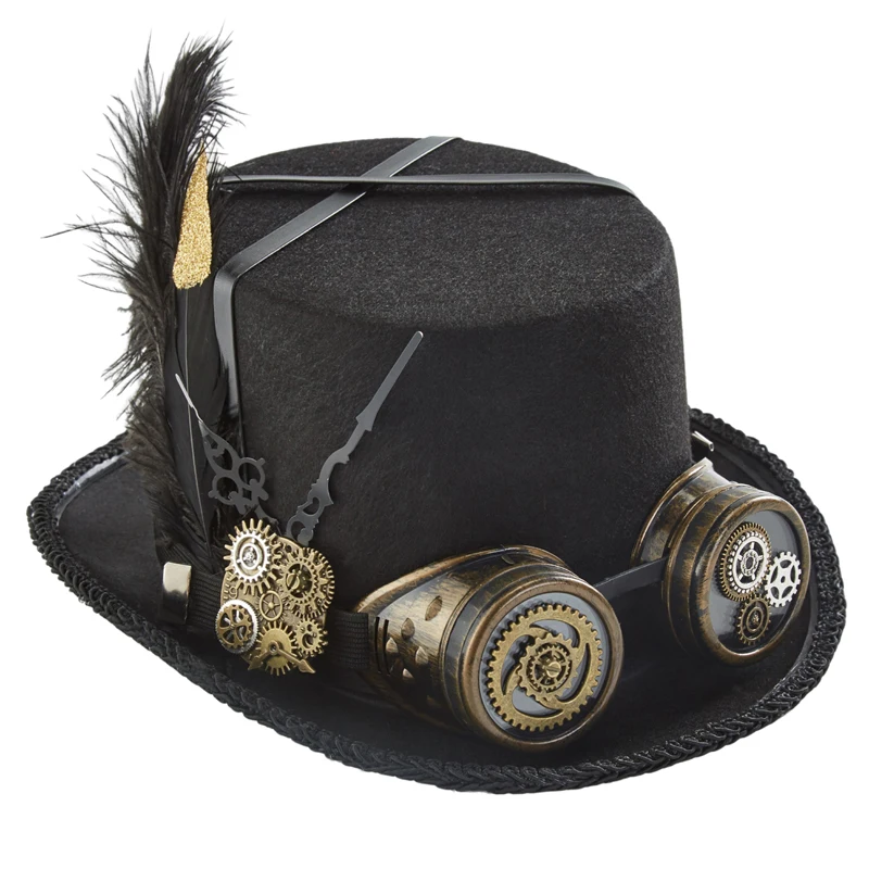 Vintage White Steampunk Top Hat Gear Vintage White Steampunk Top Hat Gear