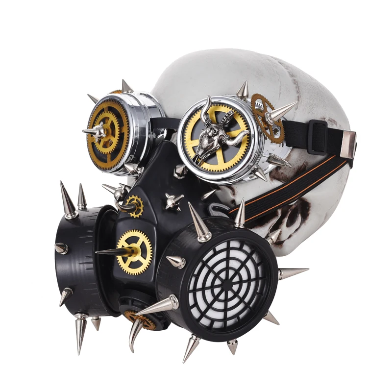 Women/Men Gothic Vintage Gears Spike Goggles Cosplay Punk Rivet Gas Masks Steampunk Party Mask Halloween Mask Glasses Retro Women/Men Gothic Vintage Gears Spike Goggles Cosplay Punk Rivet Gas Masks Steampunk Party Mask Halloween Mask Glasses Retro