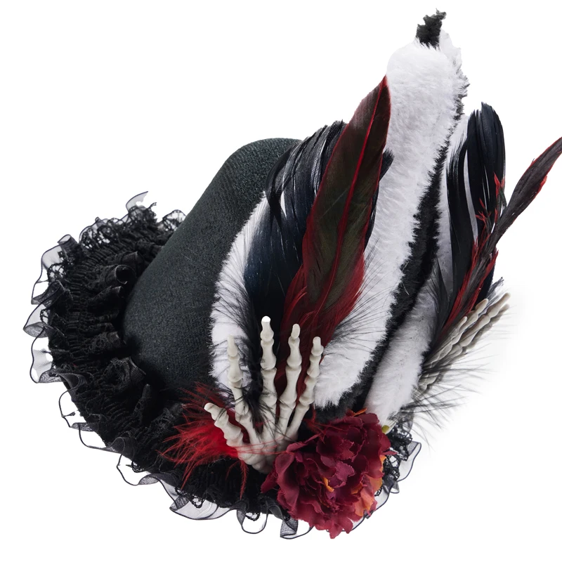 Women’s Harajuku Gothic Mini Hat Vintage Lolita Rabbit Ear Feather Small Hast Party Headwear Women’s Harajuku Gothic Mini Hat Vintage Lolita Rabbit Ear Feather Small Hast Party Headwear